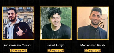 Von l. n. r.: Amirhossein Moradi, Saeed Tamjidi, Mohammad Rajabi