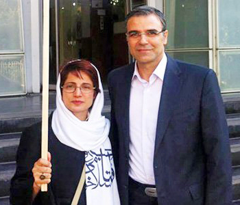 Nasrin Sotoudeh und ihr Ehemann Reza Khandan bei einer Mahnwache in Teheran